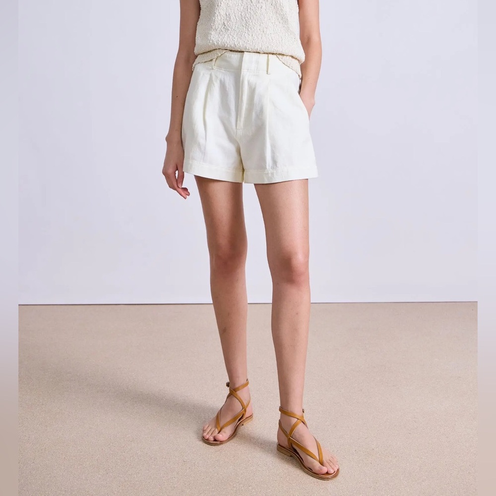 Apiece Apart Bari Midi Shorts Cream 6